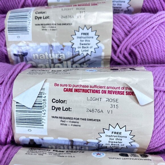 Natura Sayelle Yarn Light Rose Pink Lot of 4 Skeins 4 Ply Worsted Acrylic - Picture 7 of 10